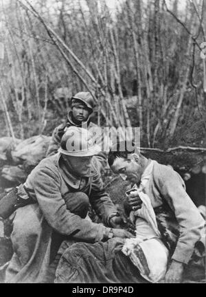 Verwundeter französischer Soldat 1916 Stockfoto