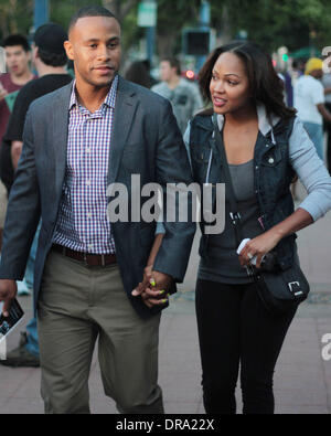 Meagan Good und Ehemann DeVon Franklin Los Angeles Premiere von "The Amazing Spider-Man" im Regency Village Theatre - außerhalb Ankünfte Westwood, Kalifornien - 28.06.2012 statt Featuring: Meagan Good und Ehemann DeVon Franklin bei: 28. Juni 2012 Stockfoto