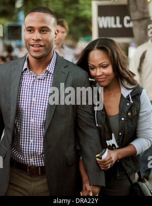 Meagan Good und Ehemann DeVon Franklin Los Angeles Premiere von "The Amazing Spider-Man" im Regency Village Theatre - außerhalb Ankünfte Westwood, Kalifornien - 28.06.2012 statt Featuring: Meagan Good und Ehemann DeVon Franklin bei: 28. Juni 2012 Stockfoto