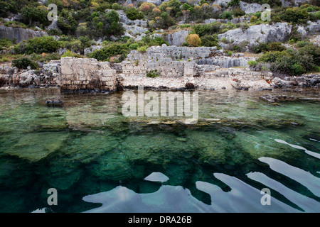 Versunkene Stadt Kekova Insel Antalya Stockfoto