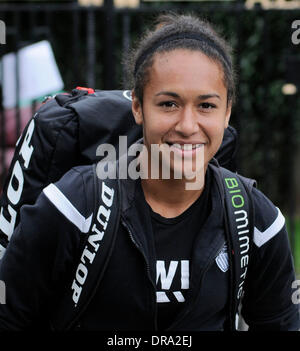 Heather Watson Ankunft im All England Club Training Wimbledon, England - 29.06.12 Stockfoto