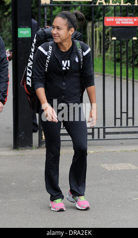 Heather Watson Ankunft im All England Club Training Wimbledon, England - 29.06.12 Stockfoto