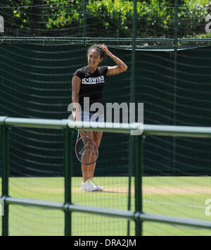 Heather Watson Ankunft im All England Club Training Wimbledon, England - 29.06.12 Stockfoto