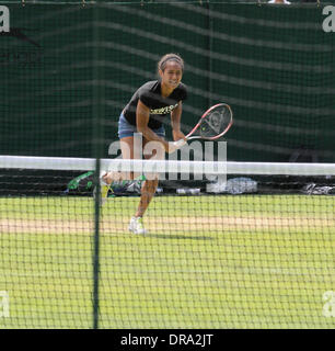 Heather Watson Ankunft im All England Club Training Wimbledon, England - 29.06.12 Stockfoto