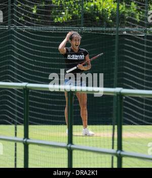 Heather Watson Ankunft im All England Club Training Wimbledon, England - 29.06.12 Stockfoto