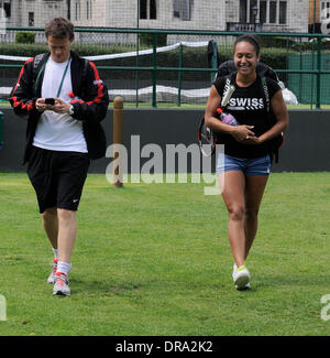 Heather Watson Ankunft im All England Club Training Wimbledon, England - 29.06.12 Stockfoto