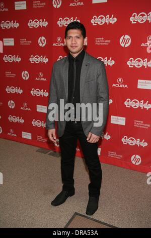 Park City, UT, USA. 21. Januar 2014. Iko Uwais im Ankunftsbereich für THE RED RAID 2 Premiere beim Sundance Film Festival 2014, Eccles Theatre, Park City, UT 21. Januar 2014. Bildnachweis: James Atoa/Everett Collection/Alamy Live-Nachrichten Stockfoto