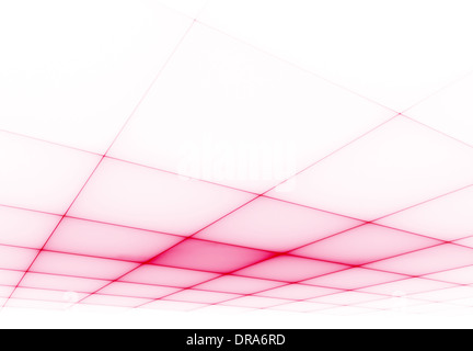 Rote Netz 3D Oberfläche der roten Quadrate in der Perspektive Stockfoto