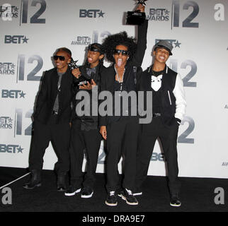 Prineton, Roc Royal, Ray Ray, Prodigy von sinnlosen Verhalten der BET Awards 2012 - Presse Raum Los Angeles, Kalifornien - 01.07.12 Stockfoto