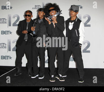 Prineton, Roc Royal, Ray Ray, Prodigy von sinnlosen Verhalten der BET Awards 2012 - Presse Raum Los Angeles, Kalifornien - 01.07.12 Stockfoto