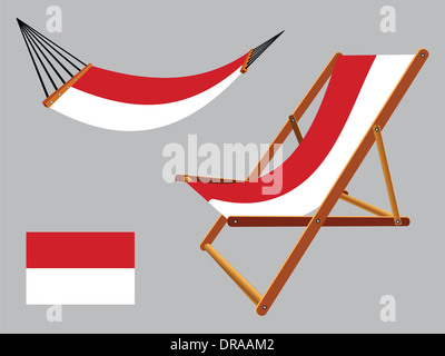 Indonesien-Hängematte und Liegestuhl grauen Hintergrund, abstrakte Kunst-Vektorgrafik Stockfoto