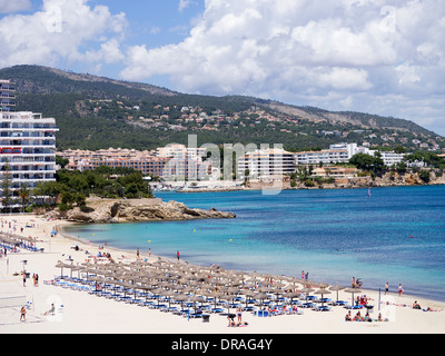 Eines der wichtigsten Strände in Palma Nova, Mallorca, Spanien Stockfoto