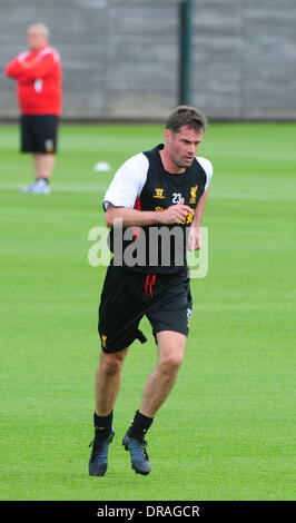 Jamie Carragher Liverpool Fußball-Nationalmannschaft zurück zum Training mit neuen Manager Brendan Rodgers Liverpool, England - 05.07.12 Stockfoto