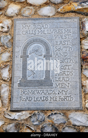 Gedicht in äußeren Burgmauer, Norwich geformt. Stockfoto