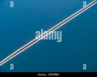 Luftaufnahme von Howard Frankland Route 275 Brücke über Tampa Bay Florida Stockfoto