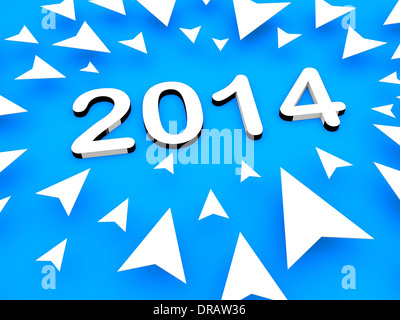 viele 3d Pfeil 2014 Stockfoto