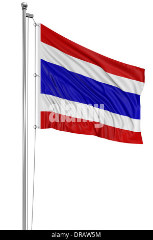 3D thailändische Flagge Stockfoto