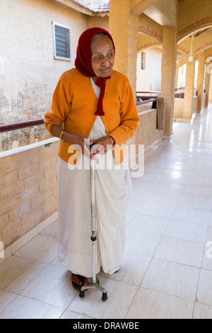 Ein altes Haus der Leute in den Muni Seva Ashram, Bilgoraj, Indien. Stockfoto