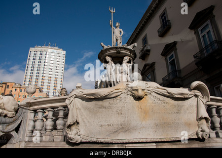 Italien, Neapel (Napoli), Brunnen von Neptun (Fontana del Nettuno), um 1600. Stockfoto