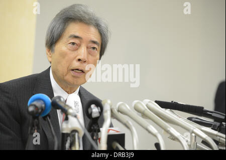 Tokio, Japan. 22. Januar 2014. Der ehemalige Premierminister Morihiro Hosokawa besucht eine Pressekonferenz am Tokyo Metropolitan Government Office in Tokyo am 22. Januar 2014. Hosokawa offiziell angekündigt, dass er in der bevorstehenden Tokyo gubernatorial Wahlen kandidieren würde. Bildnachweis: Aflo Co. Ltd./Alamy Live-Nachrichten Stockfoto