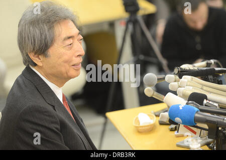Tokio, Japan. 22. Januar 2014. Der ehemalige Premierminister Morihiro Hosokawa besucht eine Pressekonferenz am Tokyo Metropolitan Government Office in Tokyo am 22. Januar 2014. Hosokawa offiziell angekündigt, dass er in der bevorstehenden Tokyo gubernatorial Wahlen kandidieren würde. Bildnachweis: Aflo Co. Ltd./Alamy Live-Nachrichten Stockfoto