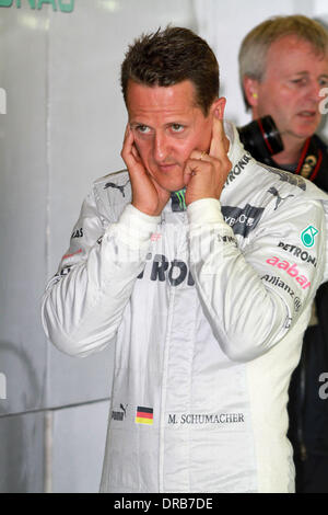 Michael Schumacher, GER, Mercedes-GP F1 Team F1 Formel 1 - British Grand Prix - Silverstone - Praxis Northamptonshire, England - 06.07.12 Stockfoto