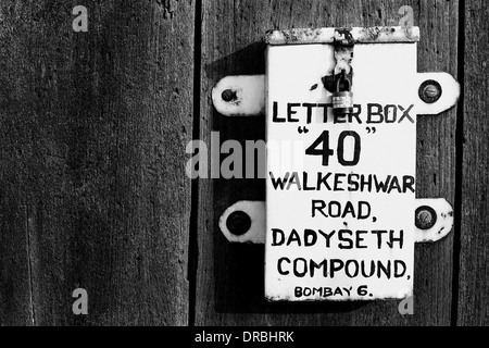 Briefkasten, Walkeshwar Road, Mumbai, Maharashtra, Indien, 1982 Stockfoto