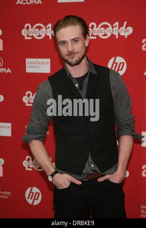 Park City, UT, USA. 22. Januar 2014. Boyd Holbrook im Ankunftsbereich für kleine Unfälle Premiere beim Sundance Film Festival 2014, The Eccles Theatre, Park City, UT 22. Januar 2014. Bildnachweis: James Atoa/Everett Collection/Alamy Live-Nachrichten Stockfoto