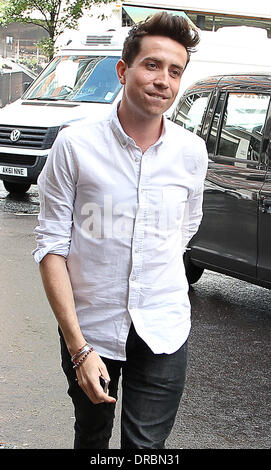 Nick Grimshaw im BBC Radio 1 Studios nach Bestätigung des neuen Hosts des Frühstücks zeigen, London, England - 11.07.12 Stockfoto