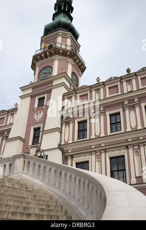 Rathaus, Hauptplatz in Renaissance-Stadt in Mitteleuropa, Polen. Stockfoto