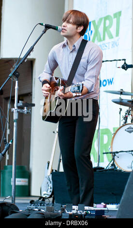 Ben Gibbard von Death Cab for Cutie, die live an Geschmack von Chicago 2012 Chicago, Illinois - 12.07.12 Stockfoto