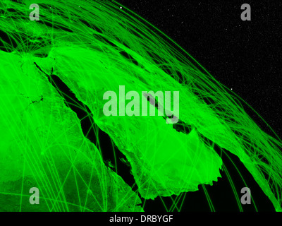 Netzwerk-Konzept mit arabischen Halbinsel betrachtet aus dem Weltraum. Elemente des Bildes von der NASA eingerichtet. Stockfoto