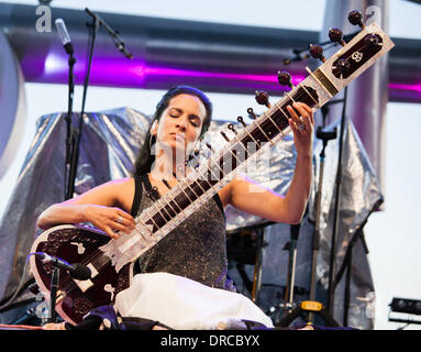 Anoushka Shankar im Jazz A Juan Festival Nice, Frankreich - 15.07.12 durchführen Stockfoto