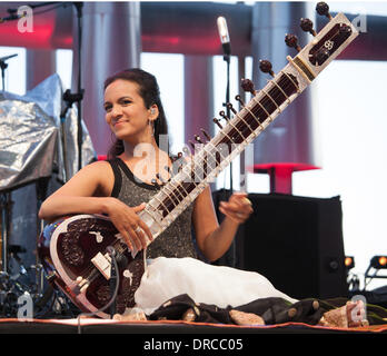 Anoushka Shankar im Jazz A Juan Festival Nice, Frankreich - 15.07.12 durchführen Stockfoto