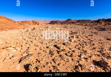 Wüstenlandschaft im Timna Nationalpark in Israel Stockfoto