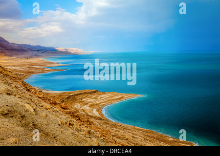 Toten Meer in Israel bei Sturm Stockfoto