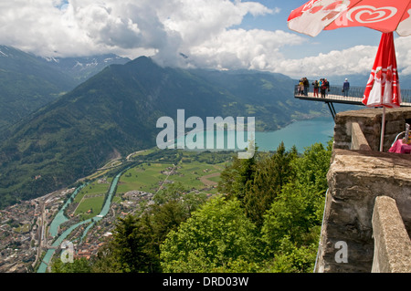 Südöstlich von Harder Kulm über den Bodeli in Interlaken anzeigen Stockfoto