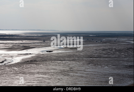 Wattenmeer bei Thurstaston auf der Halbinsel Wirral-Cheshire England Stockfoto