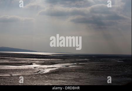 Wattenmeer bei Thurstaston auf der Halbinsel Wirral-Cheshire England Stockfoto