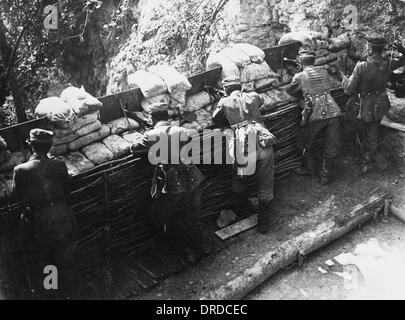 Deutsche Barrikade WWI Stockfoto