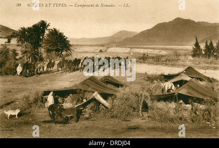 Algerien - nomadischen Feldlager Stockfoto