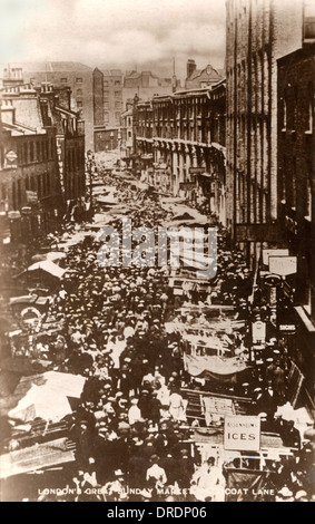 Petticoat Lane, London - Blick auf den Markt Stockfoto