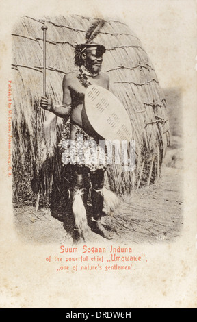 Südafrika - Umgwawe, Zulu-Häuptling Stockfoto