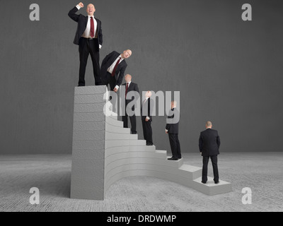 Konzept Geschäftsmann oben angekommen Stockfoto
