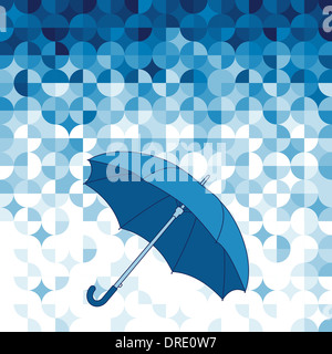 Regenschirm auf abstrakten geometrischen Hintergrund. Stockfoto