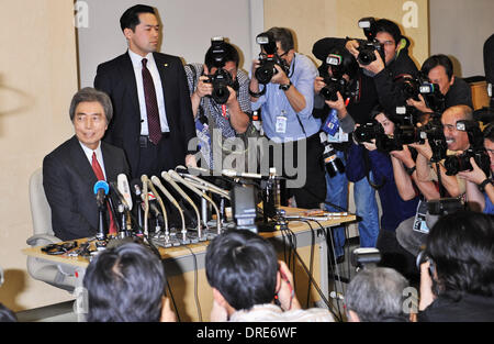 Tokio, Japan. 22. Januar 2014. Japans ehemaliger Premierminister Morihiro Hosokawa kommt an das Tokyo Weltstädtische Regierungsbüro für seine Pressekonferenz zur Tokyo Gouverneur Wahl in Tokio, Japan, am 22. Januar 2014. Bildnachweis: AFLO/Alamy Live-Nachrichten Stockfoto