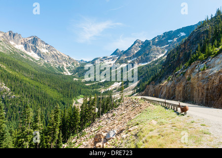 Bergwelt entlang der North Cascades Highway, Highway 20, Washingon State, USA Stockfoto