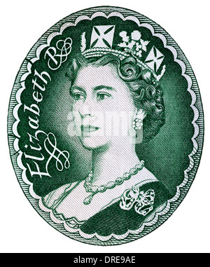 Porträt von Königin Elizabeth II von 1 Pfund Banknote, UK, 1962 Stockfoto