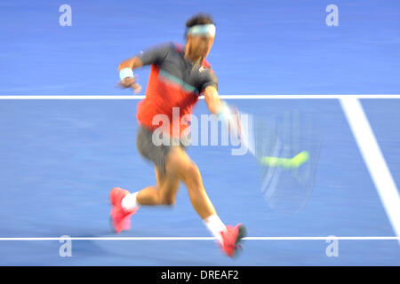 Melbourne, Australien. 24. Januar 2014. Rafael Nadal aus Spanien in Aktion am Tag zwölf der Australian Open aus Melbourne Park. © Aktion Plus Sport/Alamy Live-Nachrichten Stockfoto