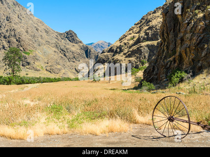 Die Kirkwood historischen Ranch, am Snake River, im Hells Canyon National Recreation Area, Idaho, USA. Stockfoto